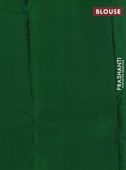 Kanchipuram silk saree violet shade and green with allover silver zari weaves and simple border