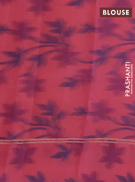 Kanchipuram silk saree pastel peach and peach shade with copper zari weaves & buttas and copper zari woven ikat style border