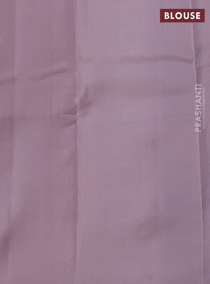 Kanchipuram silk saree purple and pastel pink with allover copper zari weaves in borderless style