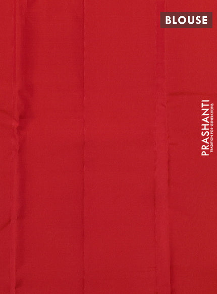 Kanchipuram silk saree lime yellow and dual shade of pinkish orange with zari woven buttas in borderless style