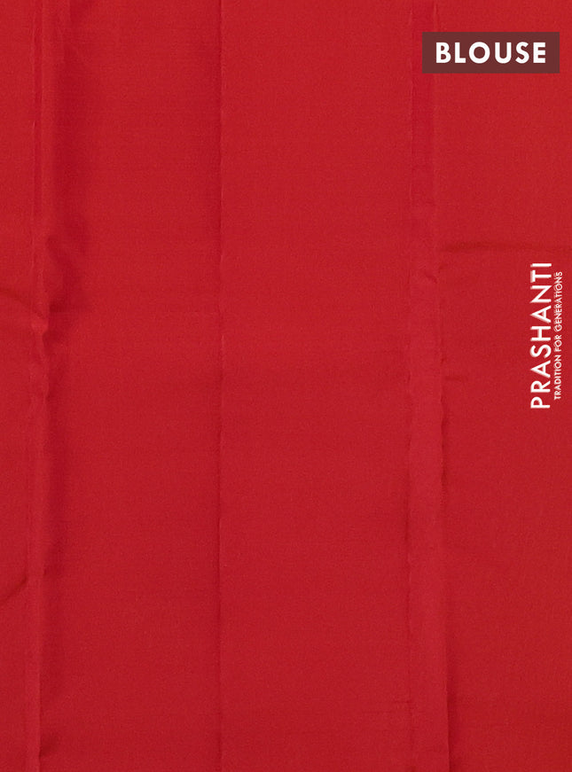 Kanchipuram silk saree lime yellow and dual shade of pinkish orange with zari woven buttas in borderless style