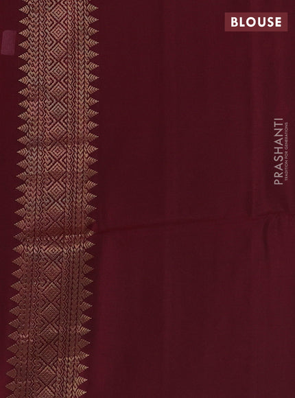 Kanchipuram soft silk saree green and maroon with peacock zari woven buttas and zari woven butta border