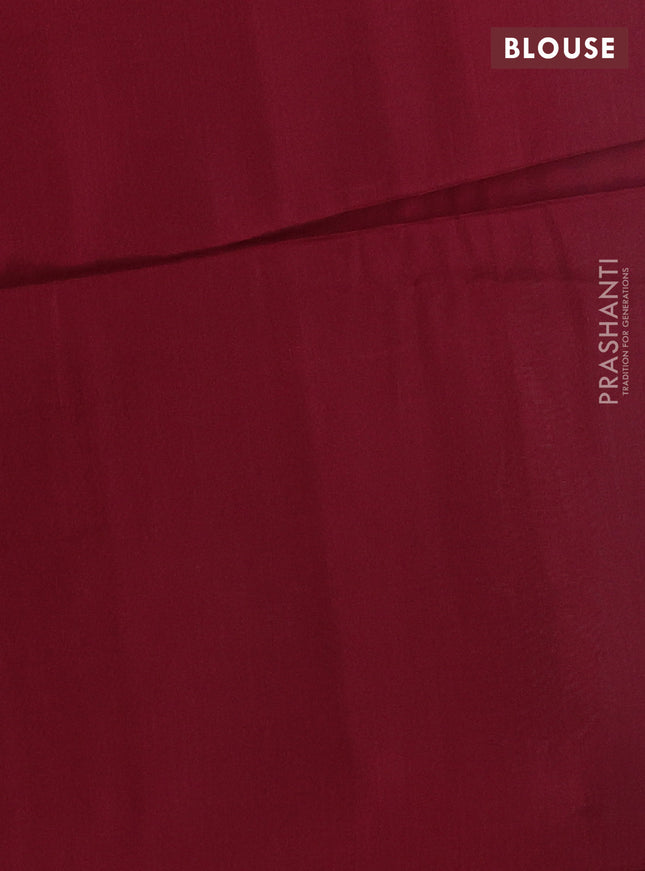 Kanchipuram soft silk saree teal blue and maroon with allover zari weaves & buttas in borderless style