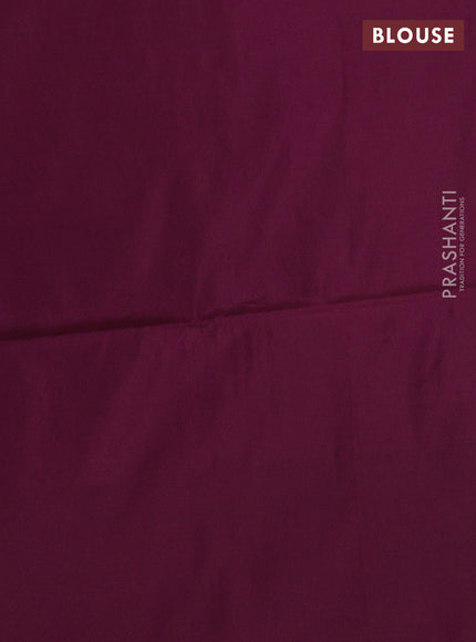 Kanchipuram soft silk saree dual shade of teal green and wine shade with allover zari weaves in borderless style