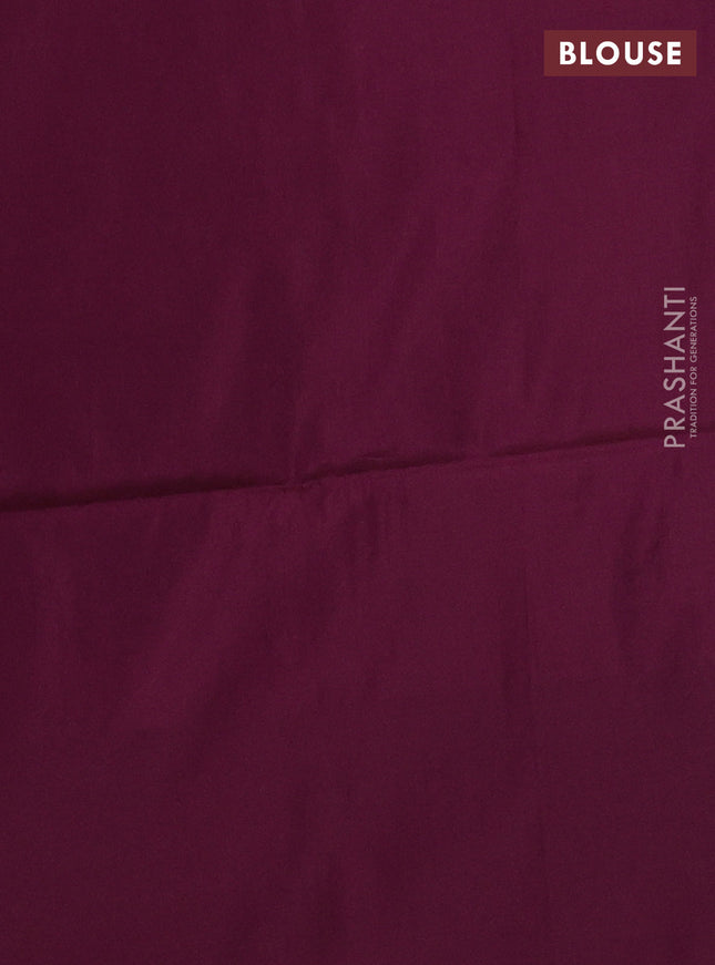 Kanchipuram soft silk saree dual shade of teal green and wine shade with allover zari weaves in borderless style