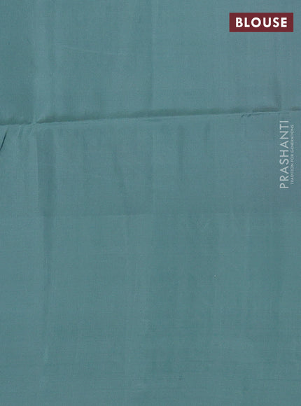 Kanchipuram soft silk saree dual shade of pink and pastel green with allover zari weaves and zari woven border