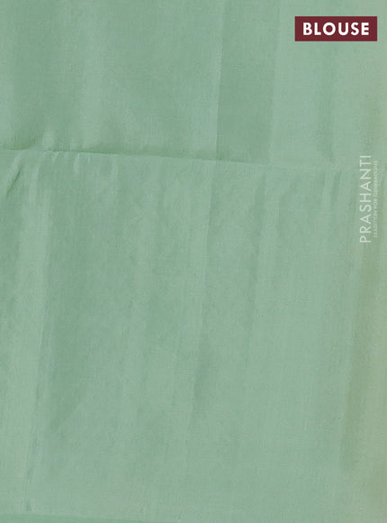 Kanchipuram soft silk saree yellow and pastel green with allover zari weaves in borderless style