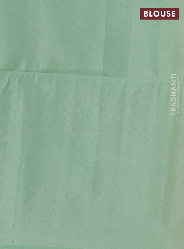 Kanchipuram soft silk saree yellow and pastel green with allover zari weaves in borderless style