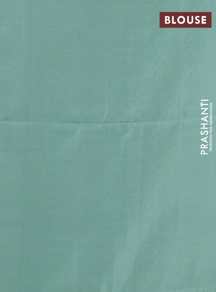 Kanchipuram soft silk saree light pink and pastel green with allover zari weaves in borderless style