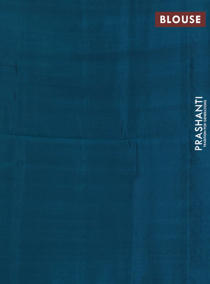 Kanchipuram soft silk saree pastel maroon and teal blue with allover zari weaves and zari woven border