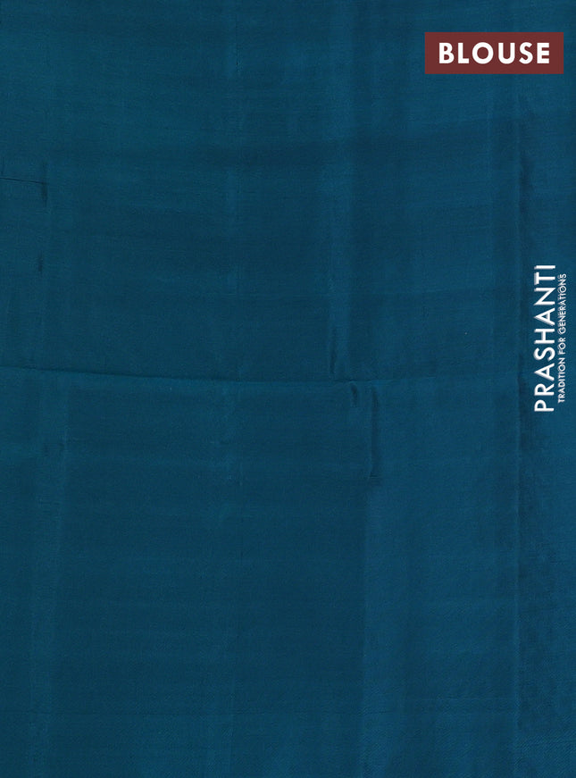 Kanchipuram soft silk saree pastel maroon and teal blue with allover zari weaves and zari woven border
