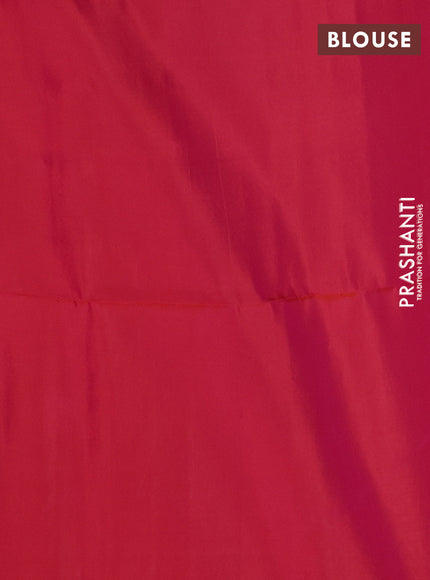 Kanchipuram soft silk saree grey and dual shade of pinkish orange with allover zari weaves in borderless style