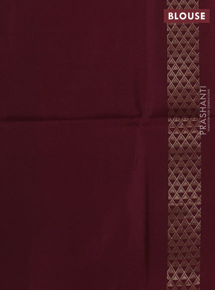 Kanchipuram soft silk saree pink and deep maroon with zari woven buttas in borderless style