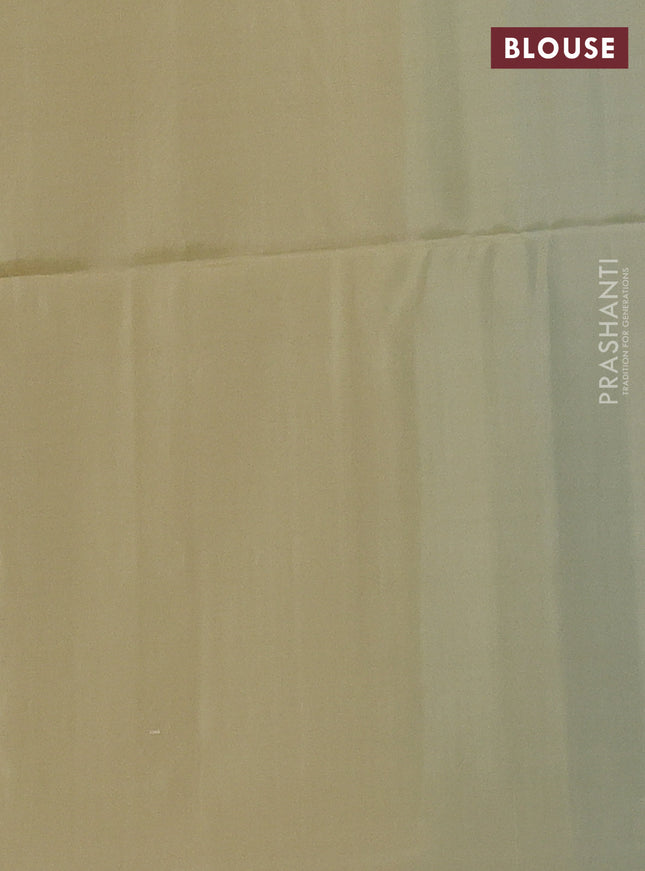 Kanchipuram soft silk saree blue and cream with allover zari weaves & buttas in borderless style