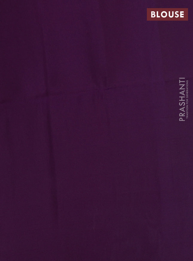 Kanchipuram soft silk saree pastel blue and purple with allover zari weaves & buttas in borderless style