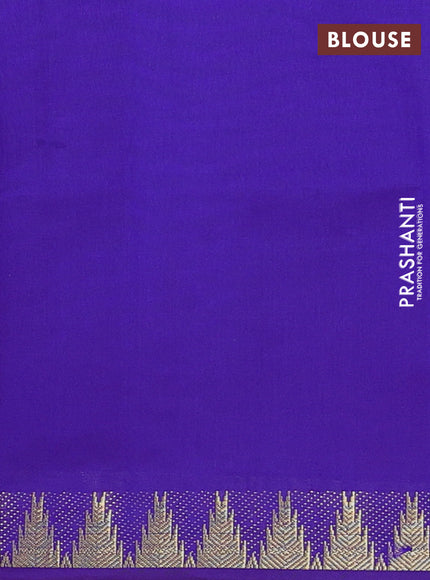 Semi silk cotton saree candy pink and violet shade with plain body and zari woven border