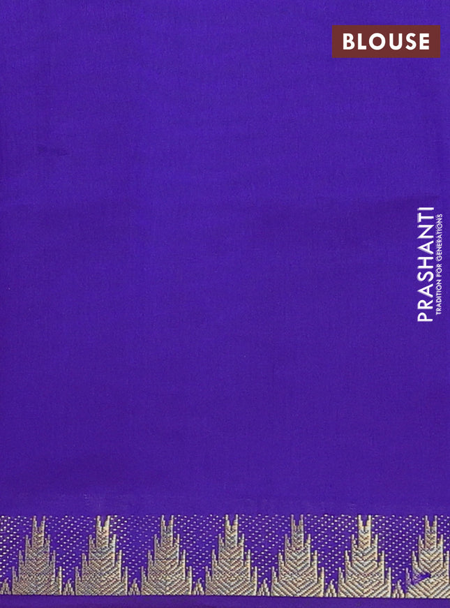 Semi silk cotton saree candy pink and violet shade with plain body and zari woven border