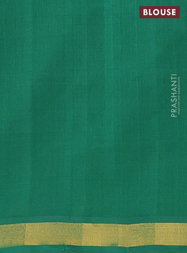 Semi silk cotton saree maroon and green with zari woven buttas and zari woven border