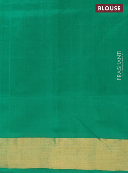 Semi silk cotton saree mango yellow and green with thread & zari woven annam buttas and zari woven border