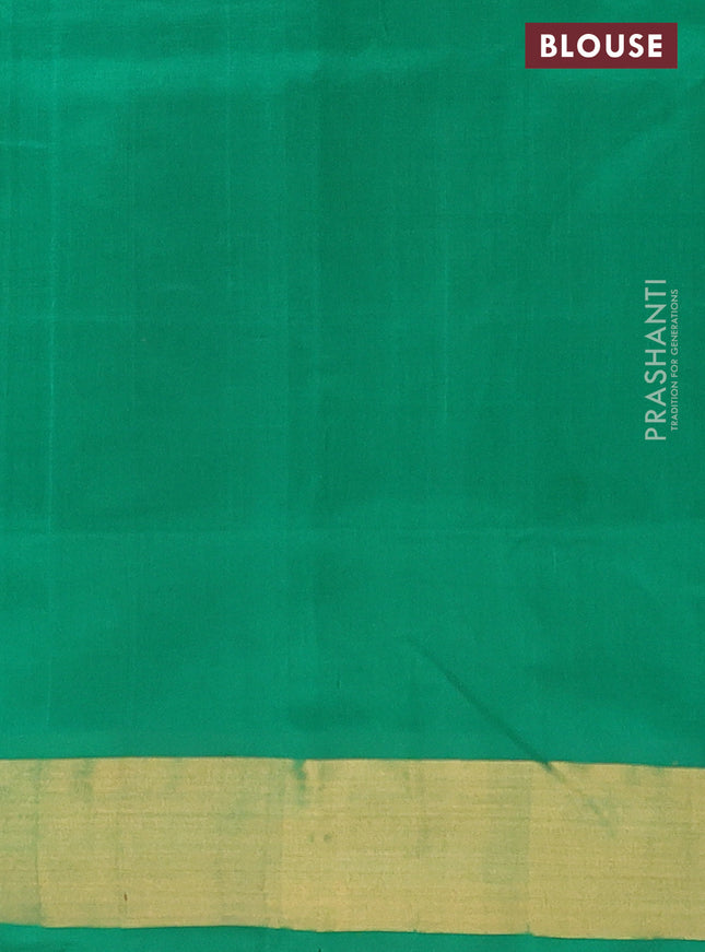Semi silk cotton saree mango yellow and green with thread & zari woven annam buttas and zari woven border