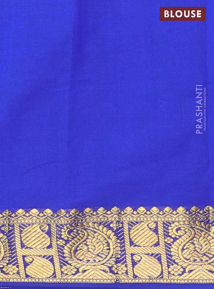 Semi silk cotton saree grey shade and blue with plain body and paisley zari woven border