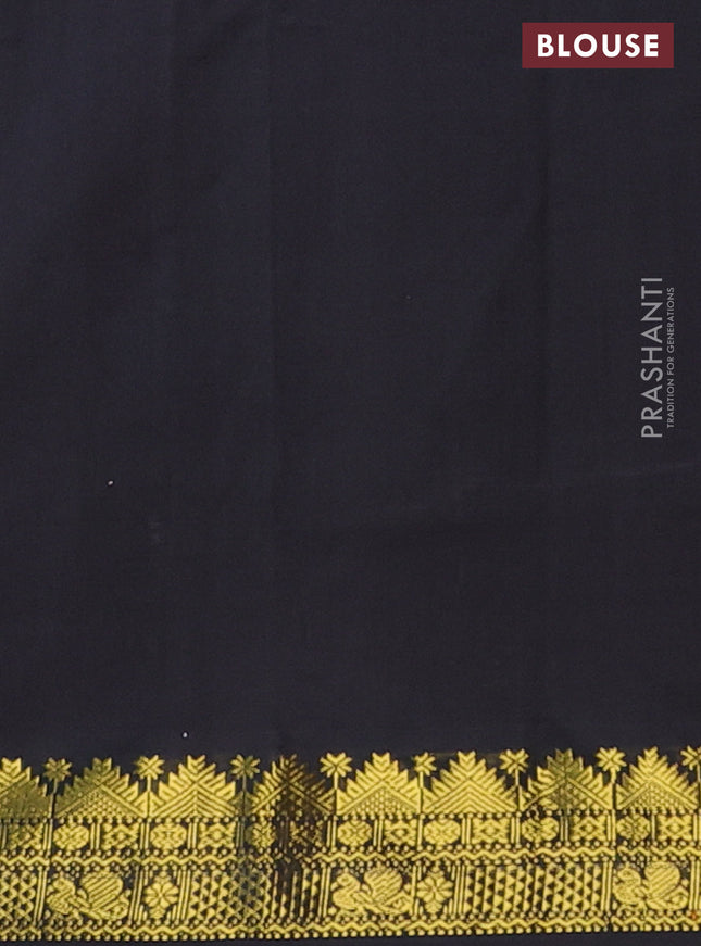 Semi silk cotton saree red and black with plain body and zari woven border