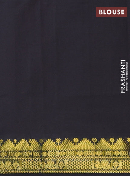 Semi silk cotton saree dual shade of pink and black with plain body and zari woven border