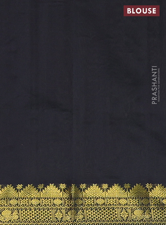 Semi silk cotton saree dual shade of lime green and black with plain body and zari woven border