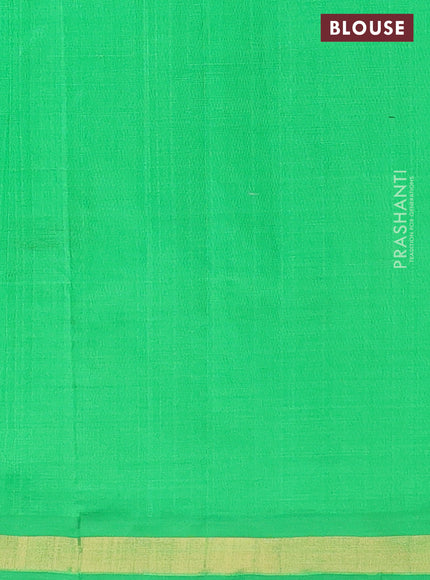 Semi silk cotton saree maroon and green with zari woven buttas and zari woven border