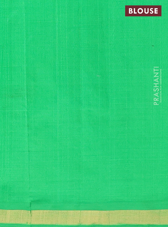 Semi silk cotton saree maroon and green with zari woven buttas and zari woven border