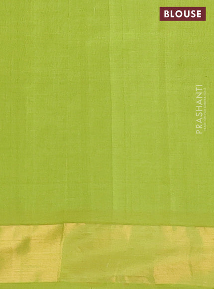 Semi silk cotton saree deep maroon and light green with thread & zari woven buttas and zari woven border