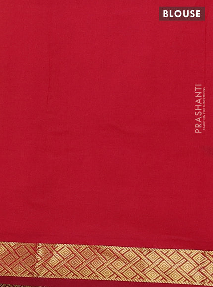 Semi silk cotton saree lime yellow and red with plain body and zari woven border