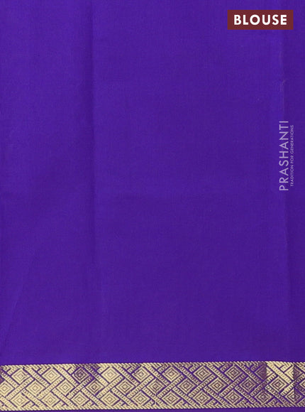 Semi silk cotton saree sandal and violet with plain body and zari woven border