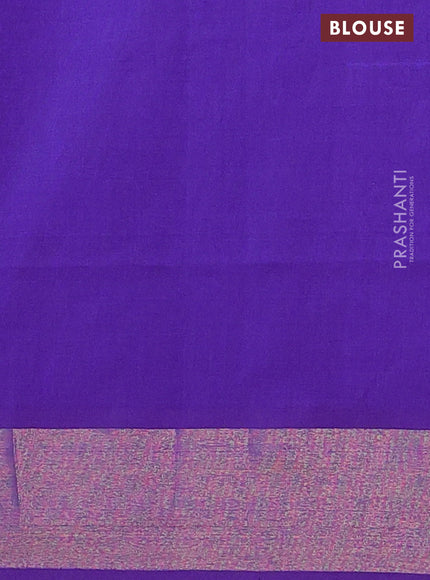 Semi silk cotton saree dual shade of green and blue with zari woven buttas and zari woven border