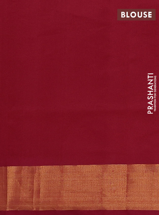 Semi silk cotton saree sandal and maroon with zari woven buttas and zari woven border