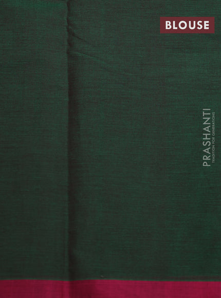 Kanchi cotton saree green and pink with zari woven buttas and simple border