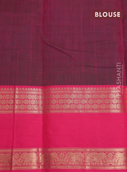 Kanchi cotton saree dual shade of magenta pink and pink with zari woven buttas and zari woven butta border