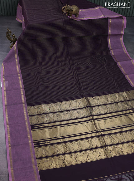 Kanchi cotton saree deep wine shade and mauve pink with allover zari weaves and rettapet zari woven border