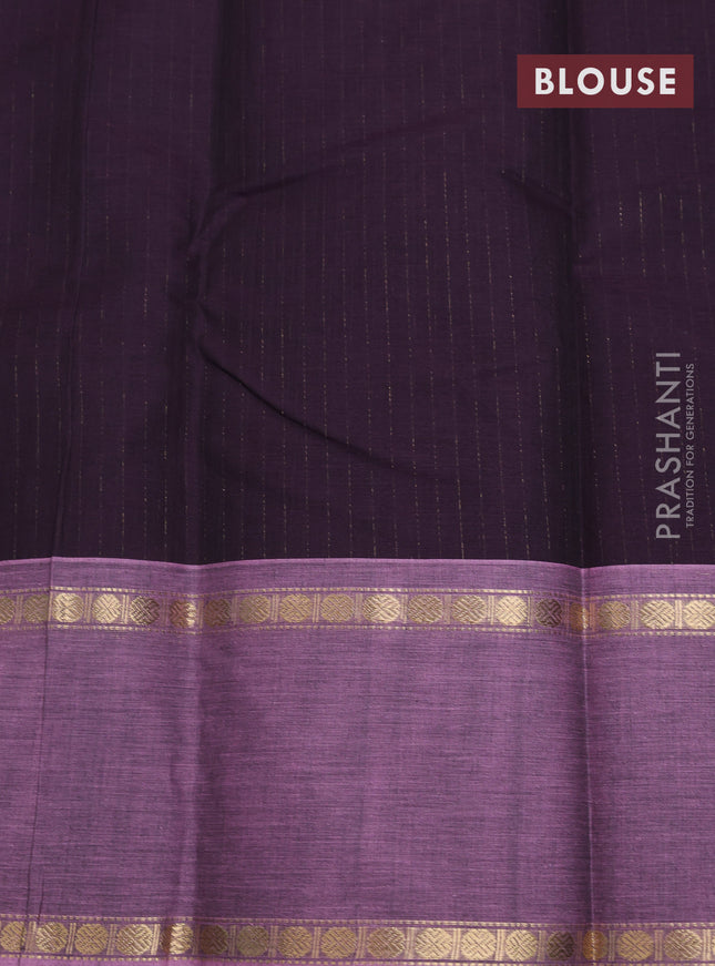 Kanchi cotton saree deep wine shade and mauve pink with allover zari weaves and rettapet zari woven border