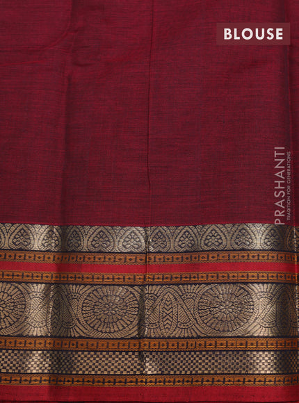 Kanchi cotton saree maroon and red with allover lakshadeepam weaves and zari woven border
