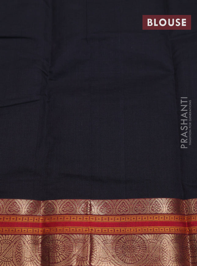 Kanchi cotton saree black and maroon with allover lakshadeepam weaves and zari woven border