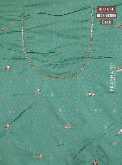 Banarasi silk saree pastel green with allover zari woven brocade weaves and zaridosi gotapatti work border