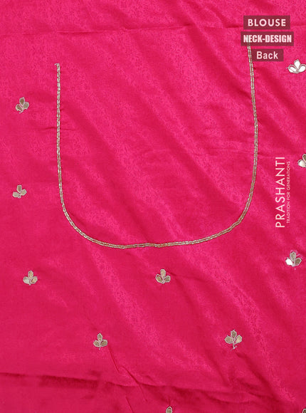 Banarasi silk saree pink with allover zari woven brocade weaves and zaridosi gotapatti work border