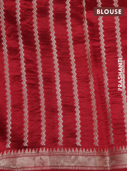 Banarasi poona silk saree green with silver zari woven buttas and silver zari woven border