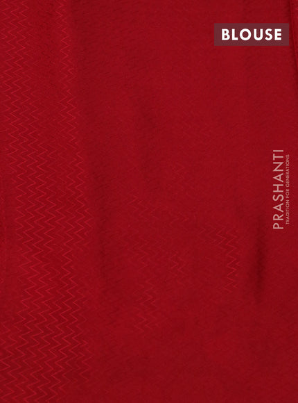 Pure crepe saree red with allover zari weaves & embroidery work and zari woven border