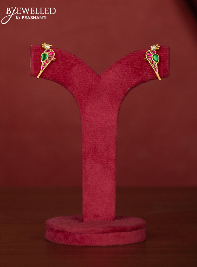 Jadau attigai necklace parrot pendant with jadau stones