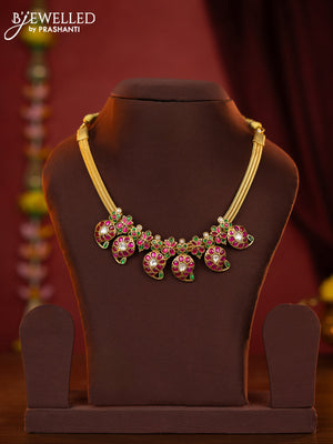 Jadau attigai maanga necklace with jadau stones