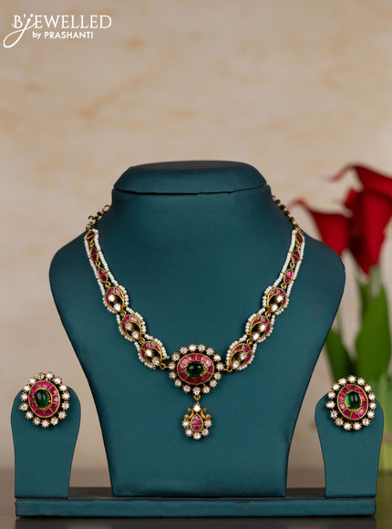 Jadau necklace with kemp jadau kundan stones