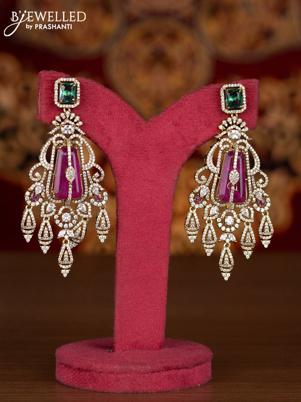 Antique haaram with multicolour and cz stones