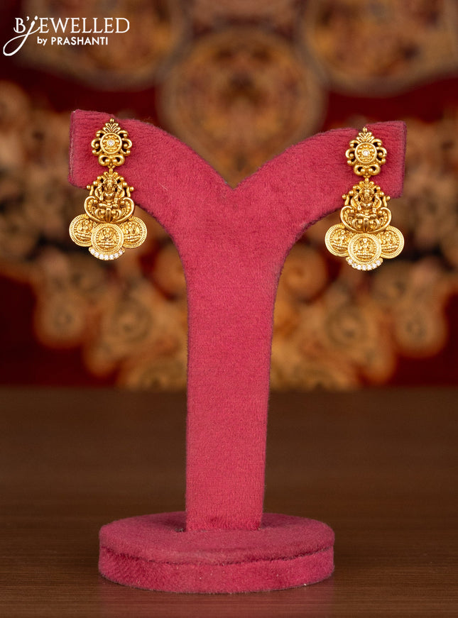 Antique haaram lakshmi kasu design with kemp and cz stones